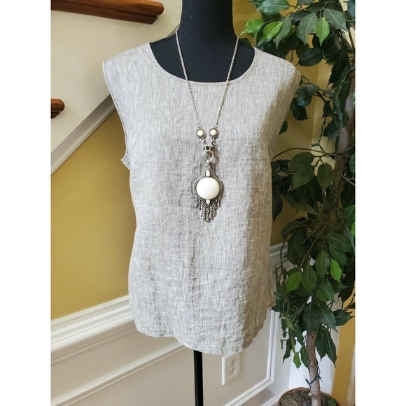 Meral linen tank and jacket set - Picture 2 of 16